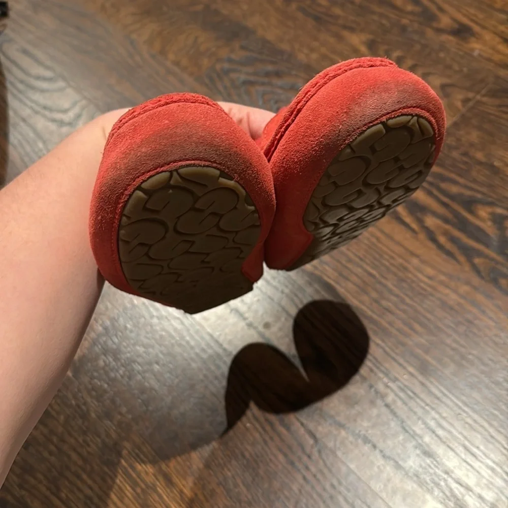 UGG Australia Ansley Womens Moccasin Slippers Suede Upper Wool Red SIZE 7 - Picture 9 of 10